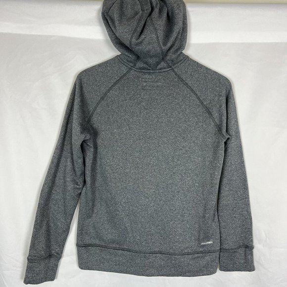 adidas Hoodie Women Medium Heathered Grey Pink Pullover Sweater Hooded Climawarm - Picture 7 of 9